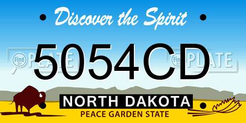5054CD North Dakota License Plate