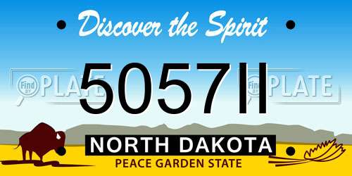 5057II North Dakota License Plate