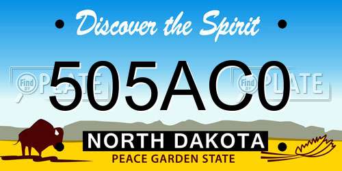 505AC0 North Dakota License Plate