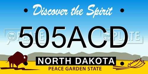 505ACD North Dakota License Plate