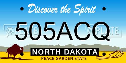 505ACQ North Dakota License Plate