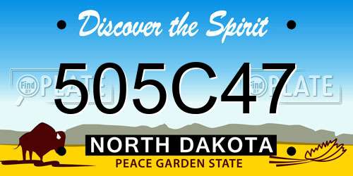 505C47 North Dakota License Plate