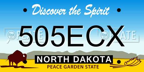 505ECX North Dakota License Plate