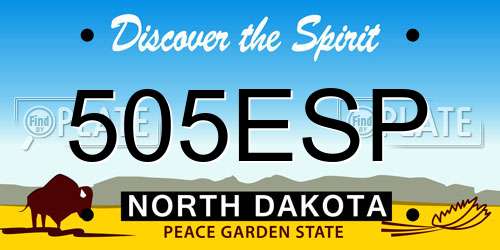 505ESP North Dakota License Plate