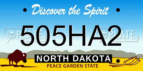 505HA2 North Dakota License Plate