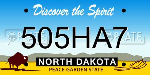 505HA7 North Dakota License Plate