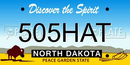 505HAT North Dakota License Plate