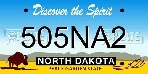 505NA2 North Dakota License Plate