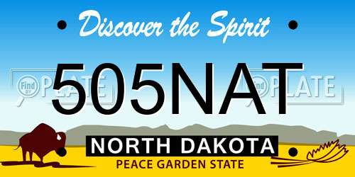 505NAT North Dakota License Plate