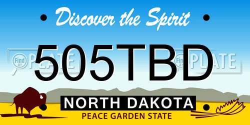 505TBD North Dakota License Plate