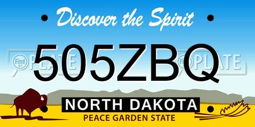 505ZBQ North Dakota License Plate