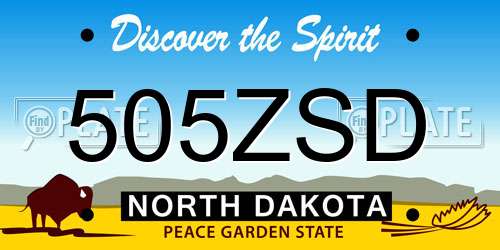 505ZSD North Dakota License Plate
