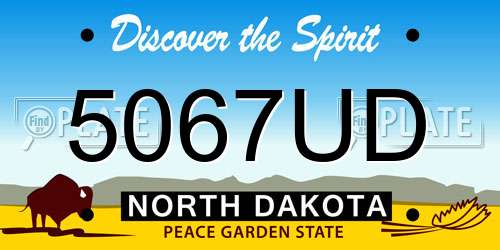 5067UD North Dakota License Plate