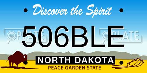 506BLE North Dakota License Plate