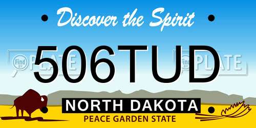 506TUD North Dakota License Plate