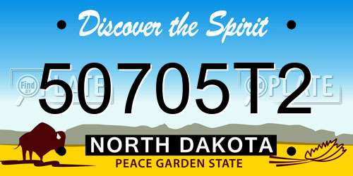 50705T2 North Dakota License Plate