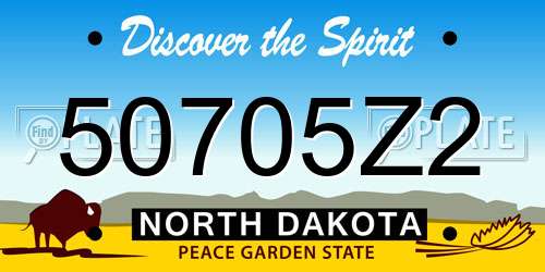 50705Z2 North Dakota License Plate
