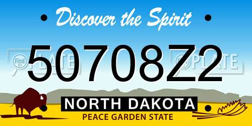 50708Z2 North Dakota License Plate