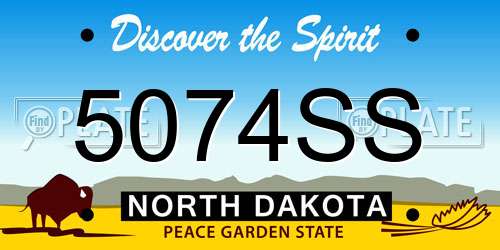 5074SS North Dakota License Plate