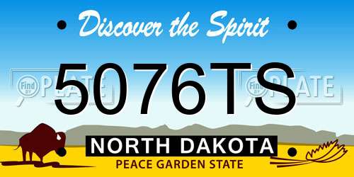5076TS North Dakota License Plate