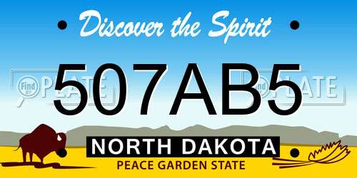 507AB5 North Dakota License Plate