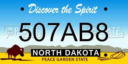 507AB8 North Dakota License Plate