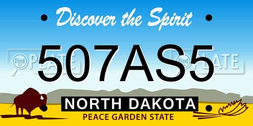 507AS5 North Dakota License Plate