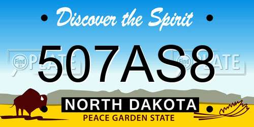 507AS8 North Dakota License Plate