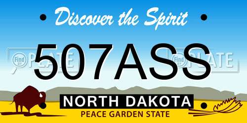 507ASS North Dakota License Plate