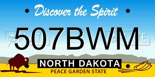 507BWM North Dakota License Plate