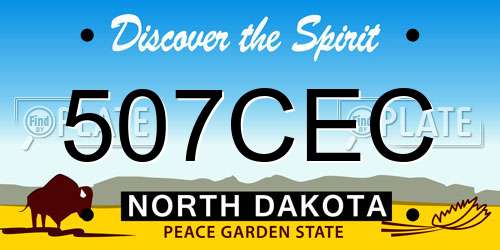507CEC North Dakota License Plate
