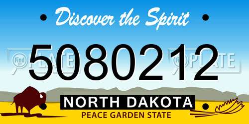 5080212 North Dakota License Plate