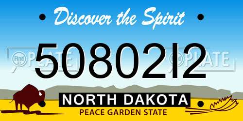 50802I2 North Dakota License Plate