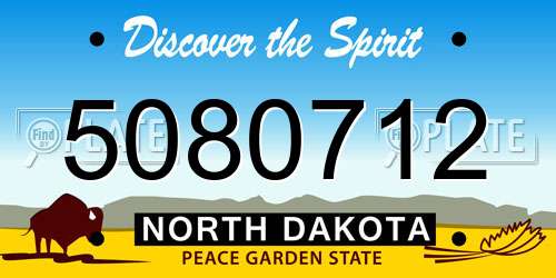 5080712 North Dakota License Plate