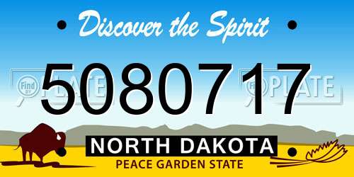 5080717 North Dakota License Plate