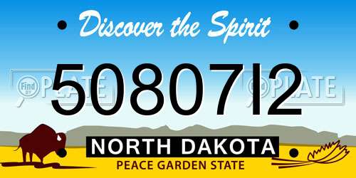 50807I2 North Dakota License Plate