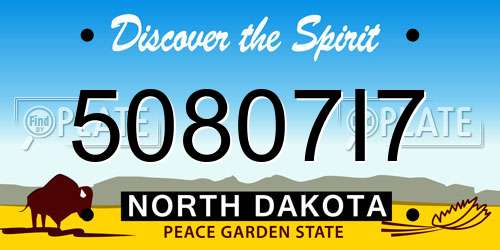 50807I7 North Dakota License Plate