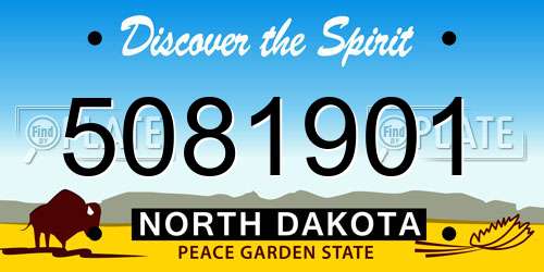 5081901 North Dakota License Plate