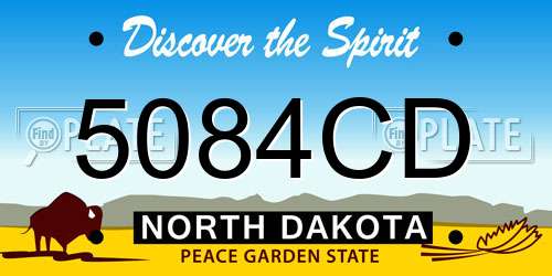 5084CD North Dakota License Plate