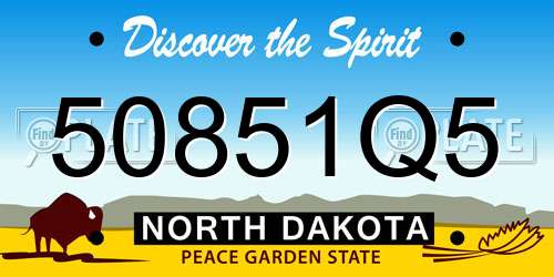 50851Q5 North Dakota License Plate