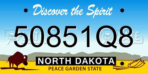 50851Q8 North Dakota License Plate