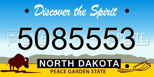 5085553 North Dakota License Plate