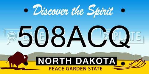 508ACQ North Dakota License Plate