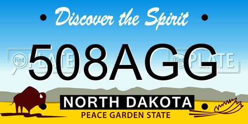 508AGG North Dakota License Plate