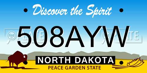 508AYW North Dakota License Plate