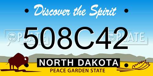 508C42 North Dakota License Plate
