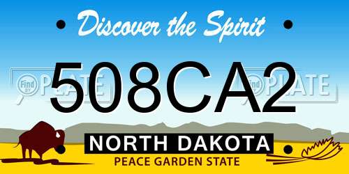 508CA2 North Dakota License Plate