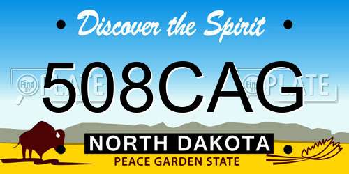 508CAG North Dakota License Plate