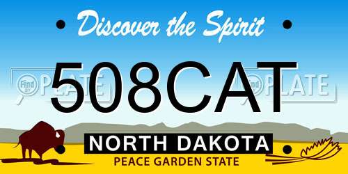 508CAT North Dakota License Plate