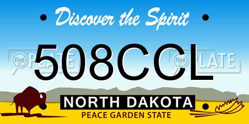 508CCL North Dakota License Plate